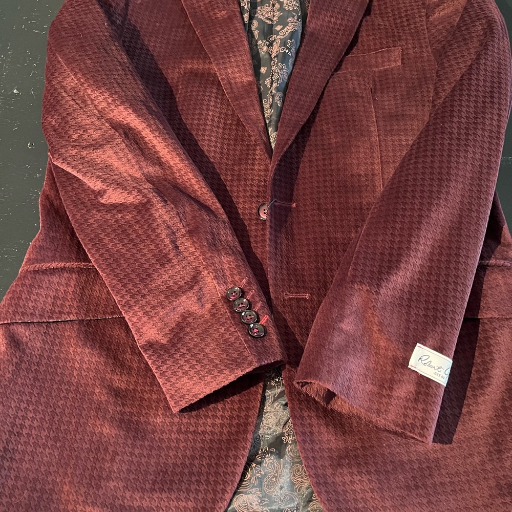Robert Graham Burgundy Velour type Sports Coat size 40. New with tags - Picture 11 of 11